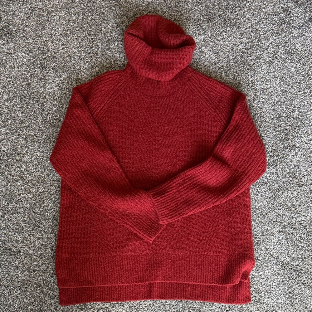 Madewell Cranberry Ribbed Turtleneck Sweater - Picture 2 of 3